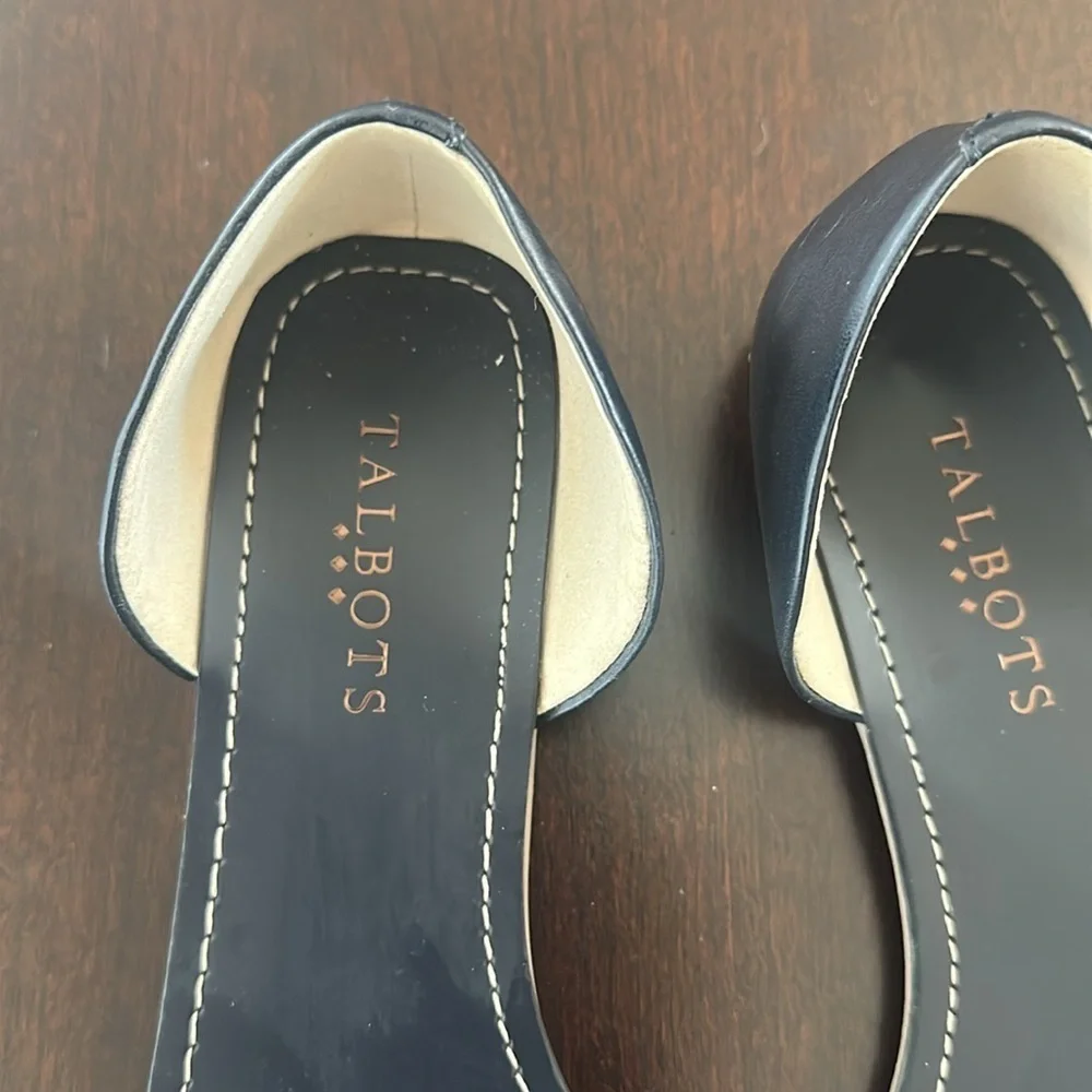 Talbots Womens Navy Braided Strap Sandals Sz 8 Minimalist Timeless Preppy Chic